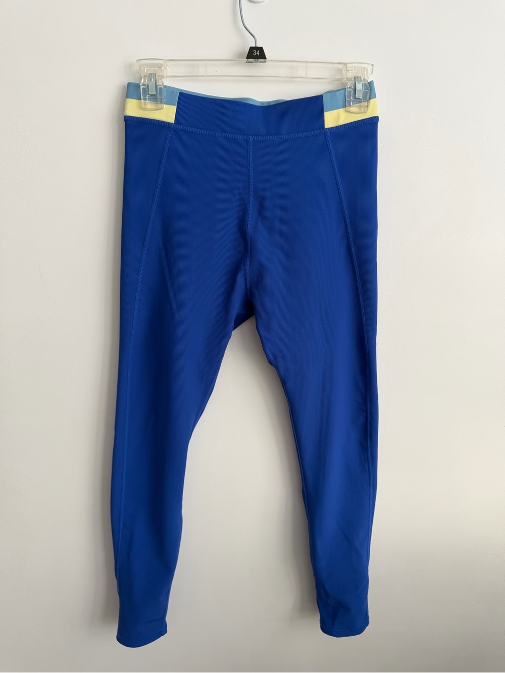 Wilo The Label - Cobalt Blue Performance Leggings with Yellow Accent